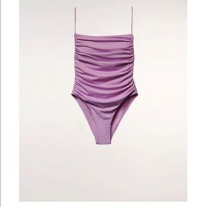 zara draped swimsuit